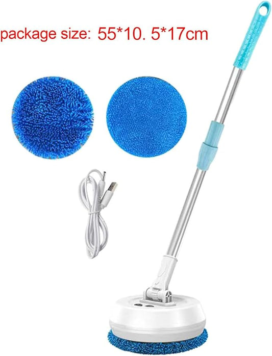 HouseVibe Electric Mop Scrubber with Extendable Handle, Automatic Rotating Floor Cleaner for Ceiling Window Bathroom Car and Hanging Pictures, White