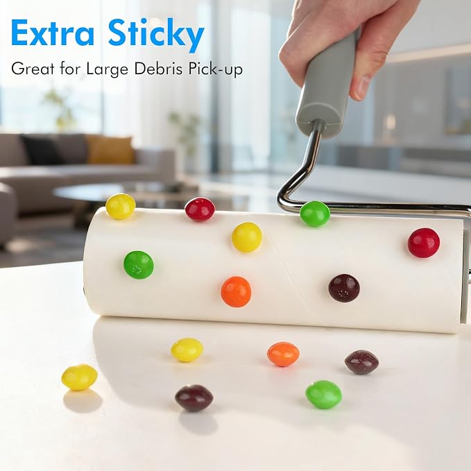 Extra Sticky Large Lint Roller Refills, 6.3'' Giant Lint Roller Refills for Pet Hair, Clothes&Furniture Cleaning, 540 Sheets in Total - Image 6