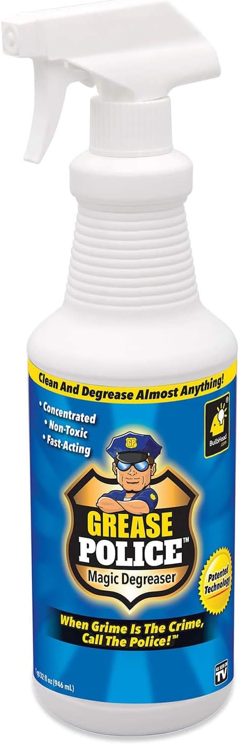 BulbHead Grease Police Magic Degreaser Super-Concentrated Degreaser and Cleaner Spray For Kitchen, Bathroom, and More - Emulsifies Grease & Grime on Contact, No Hard Work