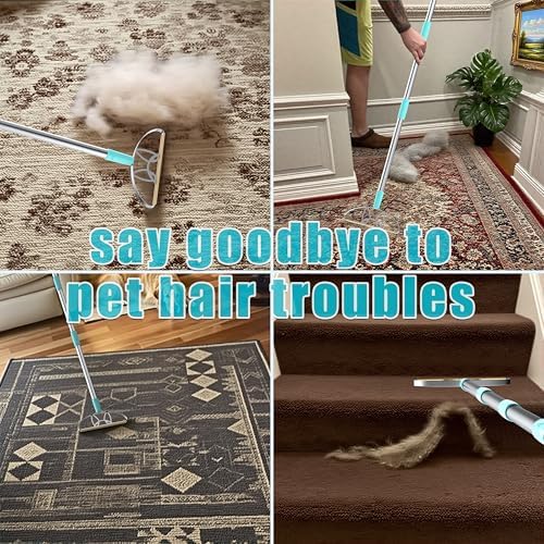 ULTRA+MAX+Pro LINTPLUS Pet Hair Remover Kit - 3-Size Carpet Rakes (S/M/L) w/Stainless Steel Handles - For Rugs, Carpets, Floors & Furniture - Stand-Up Design - Image 6