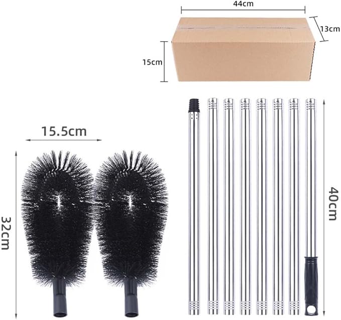 Telescopic Gutter Cleaning Tool With Flexible, Bendable Brush Head For Efficient Removal Of Leaves And Debris From Roofs