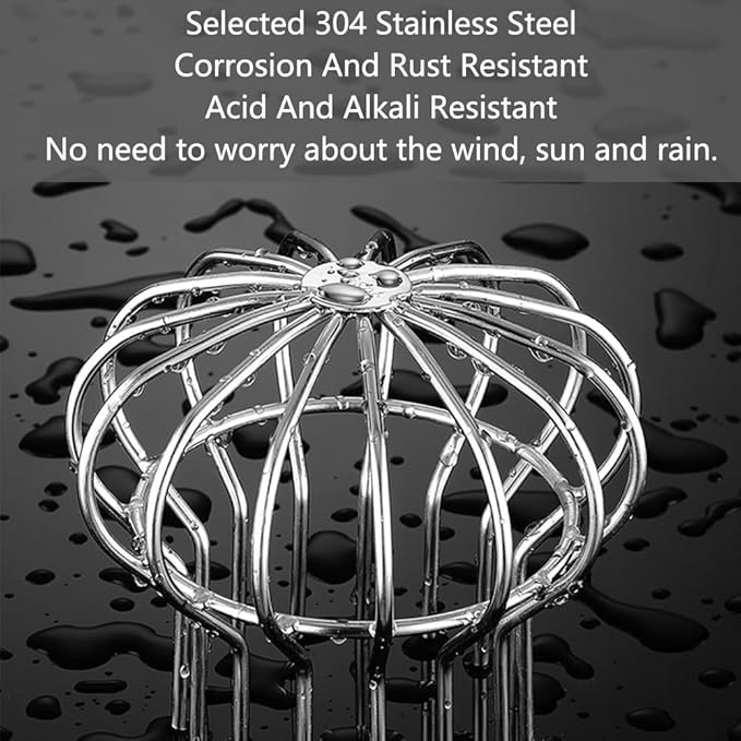 Gutter Guard 304 Stainless Steel Filter Strainer Fits for Round Downspout, Stops Leaves Seeds and Other Debris Gutter Cleaning Tools, 2 Pack, 125 * 125mm