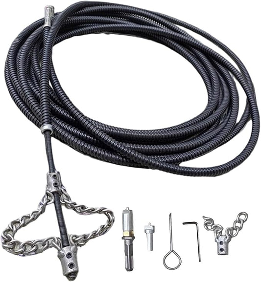 Flex-Shaft Sewer Descaling Chain,Drain Clog Remover,Gutter Cleaning Tools Drain Cleaner for Toilet Shower Kitchen Bathroom Tub Clogged Drains Opener Tool(200cm,Black)