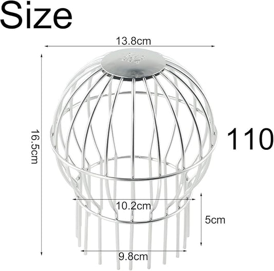 1PCS 304 Stainless Steel Gutter Guard, Outdoor Roof Anti-Blocking Line Cap Round Floor Net Cover Drainage Floor Line Leak Gutter Cleaning Tool, Mesh Guard Flexible Leaf Catcher(110MM)