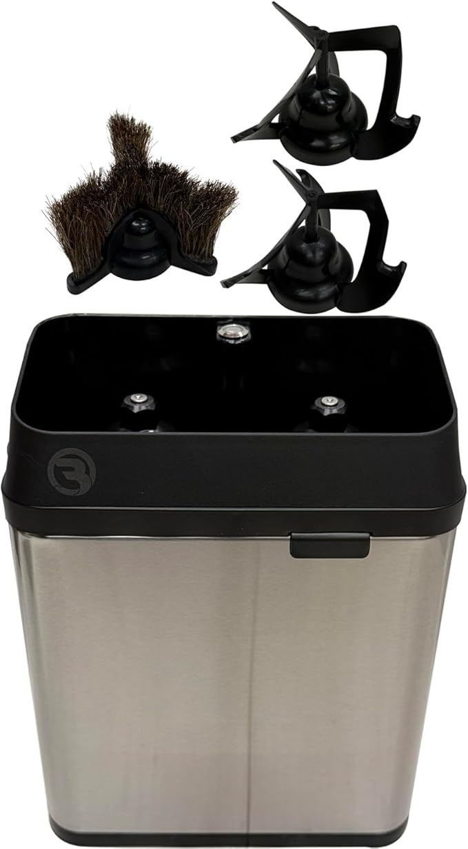 Electric Portafilter Cleaning Machine for 58mm - Knock Box Coffee Cleaner for Commercial & Home (Silver)