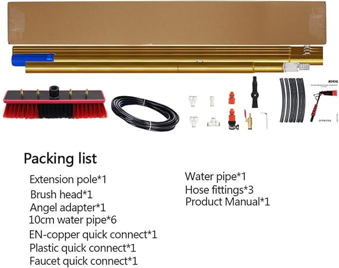 Photovoltaic Panel Cleaning/Window Clean, Water Fed Telescopic Brush Conservatory Roof Cleaning Tools for Photovoltaic Panel Cleaning