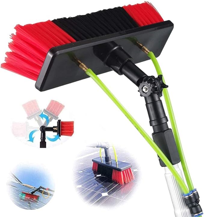Photovoltaic Panel Cleaning, Window Clean, 3-12M Water Fed Telesbrush, Extendable Cleaner Conservatory Roof Cleaning Tools/12M Rod/50Cm Brush Head