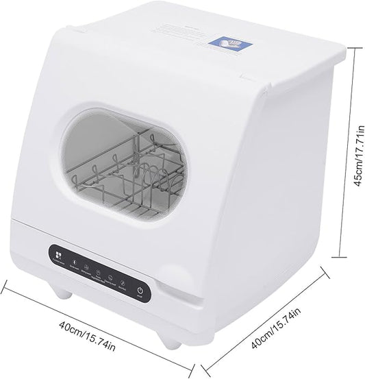 1200W Countertop Dishwasher, Automatic Dish Washing Machine with 5 Washing Programs Display, Portable Water-Lifting & Drainage with Cleaning/Purification/Storage Function, 15.7x15.7x17.7In