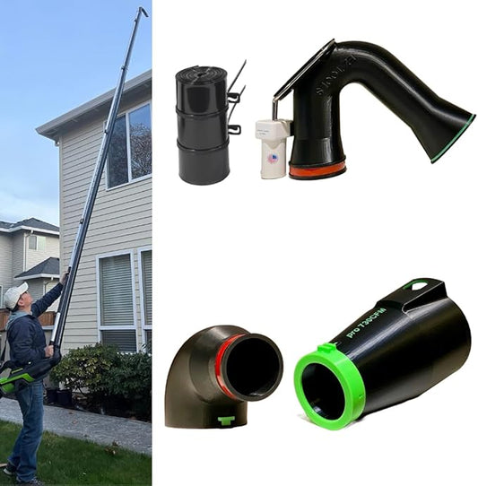 ArloCatcher 30-Foot Gutter Cleaning Kit for Greenworks Leaf Blower 760, 730, 700(60V), 610, 585, 550, 515 and 500 – Two-Story Gutter Cleaning Tools from Ground, No Ladder, Extension Pole Not Included