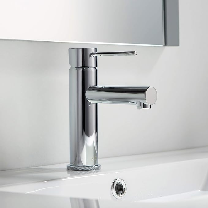 KIBI KBF1010 Solid Brass Single Handle Single Hole Circular X Faucet for Bathroom Sink | High Arc Faucet Spout | Chrome Finish | Corrosion and Rust Resistant