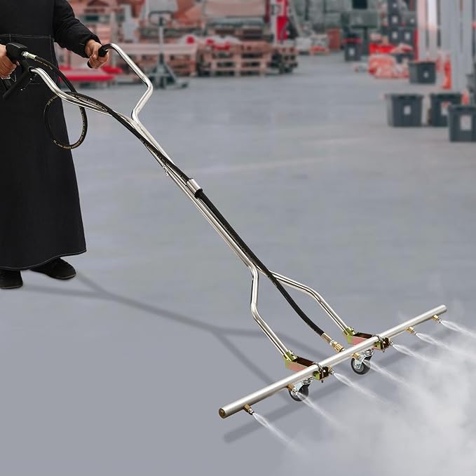 Professional Power Washer Broom, Surface Cleaner Water Broom with Stainless Steel Multi Functional 7 Nozzles 65Degree Spray Angles and Hot Cold Water Washer for Home Industrial Commercial Projects Etc