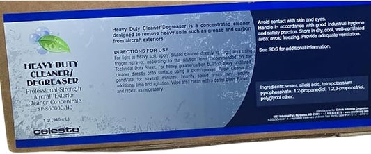 Celeste SP-86000CHD Heavy Duty Carbon & Grease Remover (Case of 12 Quarts) | Aviation Grade Exterior Cleaner Concentrate | Safe for Aluminum, Landing Gear & Engine Cowlings