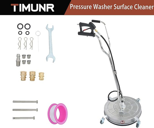 24 Inch Pressure Washer Surface Cleaner with Handles and Wheels 6000psi Fit for Concrete, Sidewalk, Patio, Driveway
