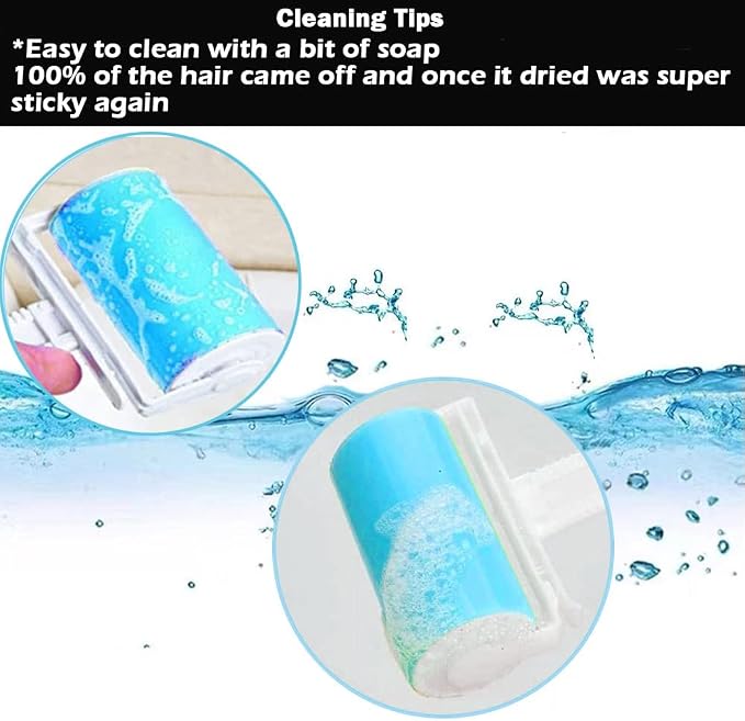 NUOBUT Reusable Sticky Lint Roller 5 Pack, 2 Large & 3 Mini | Washable Pet Hair Remover for Clothes, Travel and Home, Sticky Surface Removes Lint and Dust, with Protective Cover - Image 3