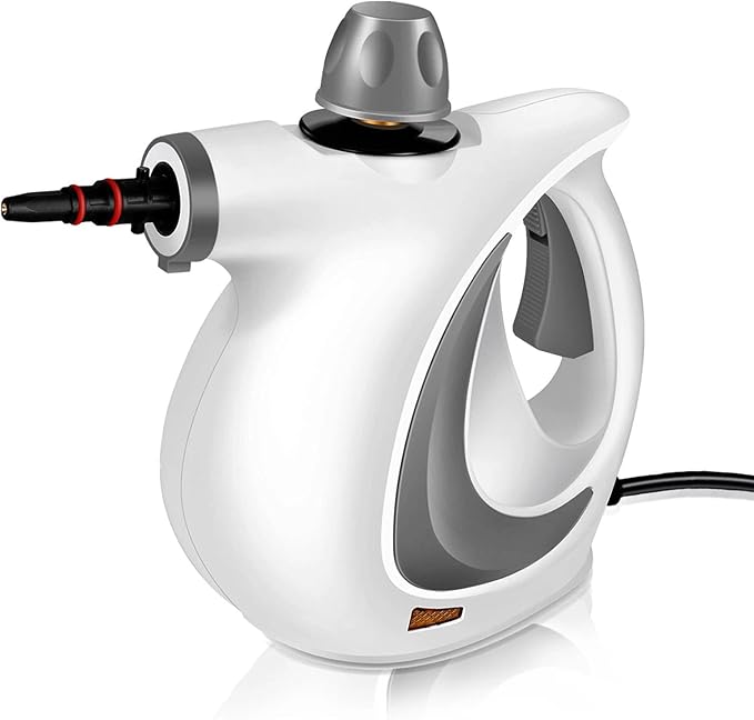 Steam Cleaner, Pressurized Multi-Surface Natural Handheld Steam Cleaner for home with 12pcs Accessories & Safety Lock – Steamer for Cleaning Home Use, Tile, Grout, Window