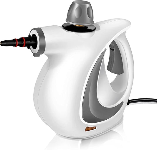 Steam Cleaner, Pressurized Multi-Surface Natural Handheld Steam Cleaner for home with 12pcs Accessories & Safety Lock – Steamer for Cleaning Home Use, Tile, Grout, Window