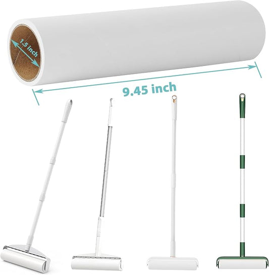 9.45 inch Large Lint Roller Refills Compatible with Delomo PetLovers and Other 9.4'' - 9.5'' Large Lint Rollers for Carpet Floor Pet Hair Remover Refill 60 Sheets per Roll 5 Pack Total 300 Sheets - Image 2