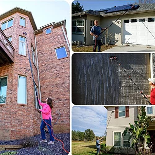 Telescopic Cleaning Brush,Multi-Purpose Water Spray Brush,Solar Panel Cleaning Equipment,Telescopic Hydrocleaner,3.6m-10.8m,Roof Cleaning Tools Window Cleaner Kit,30ft/9m