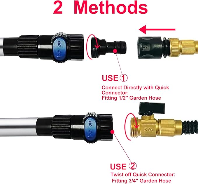 Ultimate RV/Truck Wash Brush Kit – 68" Adjustable Aluminum Pole with Flow-Thru Hose Attachment, Soft Bristles w. Replaceable Chenille Mop Squeegee, Reinforced Connectors – Safe for Car/Truck/RV/SUV