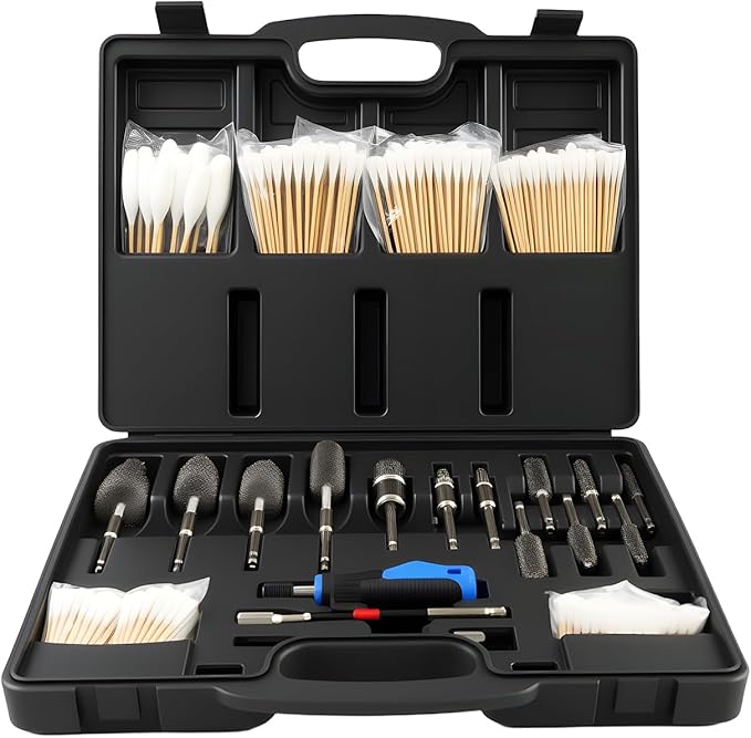 Professional Diesel Injector Seat Cleaning Kit 8090S, Premium Stainless Steel Helix Brushes, Replacement Tool kit for Diesel Injector Seat
