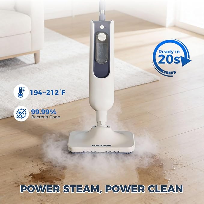 Steam Mop for Hardwood Floors, 11-in-1 Steam Cleaner with Handheld Steamer, 212°F Powerful Multi-Surface Cleaning for Tile, Grout, Carpet & Wall, Fast Heat, 22.9FT Cord, Floor Steam Mop