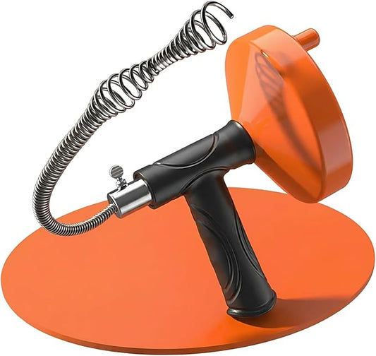Drain Snake Auger 33 Feet, Plumbing Snake Drain Hair Clog Removal Tool, Heavy Duty Toilet Snake Auger, Sink Unclogger Drain Cleaner Tool for Bathroom Kitchen Tub Shower Drain Clog Remover with Gloves