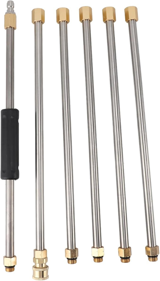Pressure Washer Wand with Gutter Cleaner Attachment, 90 Inch Rod for Power Washer Lance, Wall Roof Gutter Cleaning Tool