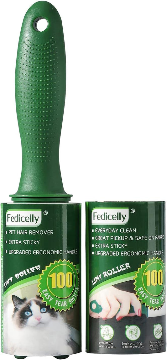 Fedicelly Lint Rollers Pet Hair Extra Sticky Furniture,Cat Dog Hair Remover Laundry Clothes Carpet,Total 200 Sheets Lint Remover Brush for Couch by Fedicelly