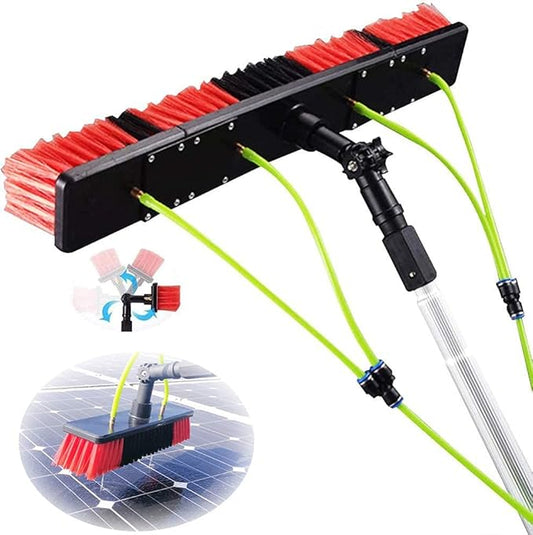 Photovoltaic Panel Cleaning, 3-12M Water Fed Telesbrush, Window Clean, Extendable Cleaner Conservatory Roof Cleaning Tools/4M Rod/50Cm Brush Head