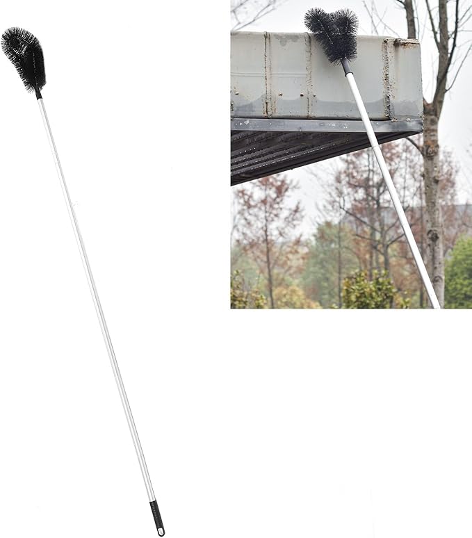 Gutter Cleaning Tools from Ground, Adjustable gutter Cleaner and Brush, Multifunctional High Efficiency Long Reach Gutter Guard Roofing Tool, for Removing Leaves and Debris