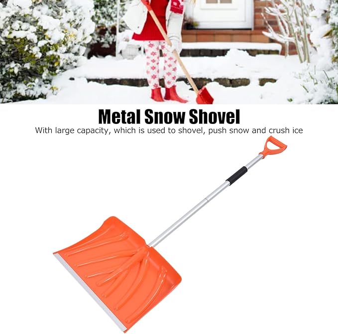 Snow Shovel Large Capacity D Shaped Handle Aluminum Alloy Plastic Detachable Assemblable Shovelling Tool for Cleaning Snow and Other Materials