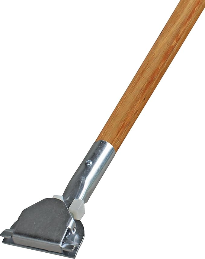 ProGrade Dry Mop Kit with Industrial-Quality Twisted Closed Loop Mop Head - Heavy-Duty Steel Frame, Wood Handle - White 48 Inch