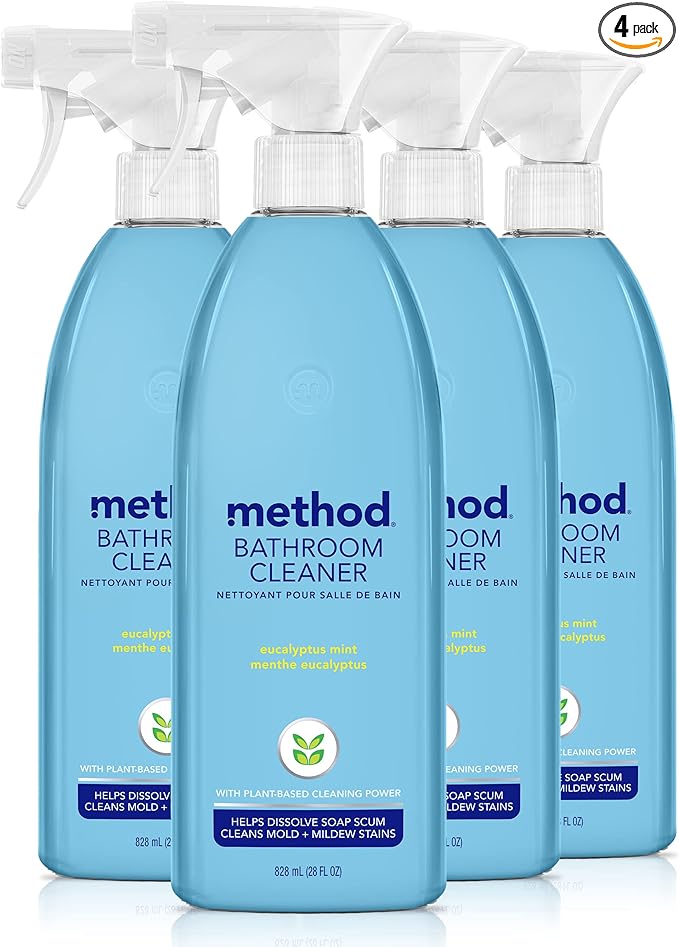 Method Bathroom Cleaner, Removes Mold + Mildew Stains, Eucalyptus Mint, 28 Fl Oz (Pack of 4)