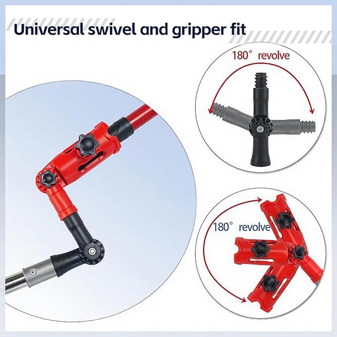 Gutter Cleaning Tools from The Ground, 67in Telescopic Steel Gutter Cleaner with Rake Shovel & 360掳 Rotate Connector for Leaves