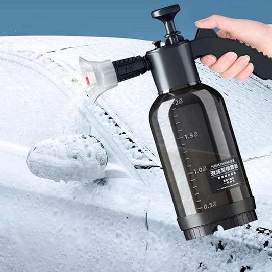 Car Foam Sprayer - 2L Handheld Pump Detailing Cleaning Tool | Foaming Car Wash Sprayer - for Garden Home Lawn Outdoor Patio Driveway Cleaning Plant Watering