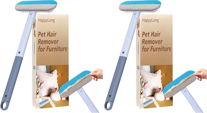 Pet Hair Remover for Furniture, 17.3Inch, Reusable Lint Brush for Dog and Cat Hair - Multifunctional Fur Removal Tool, Gentle on Couches, Carpets, Car Seat, Clothes, Bedding (Pack of 2) by Unknown