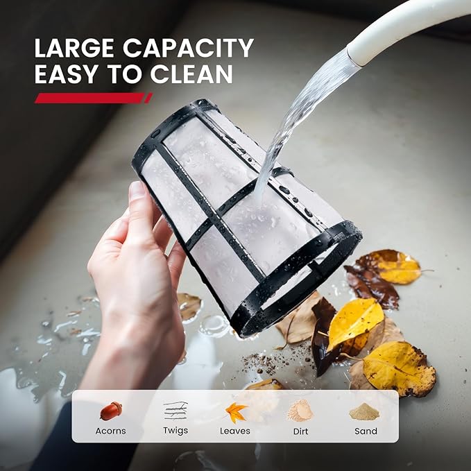 Enhulk Pool Vacuum for Above Ground Pool, 2025 Upgraded Pool Vacuum with A Telescopic Pole, 18.5 Gal/Min Powerful Suction, 80Mins Runtime, Effortlessly Cleans Debris Underwater (Red)