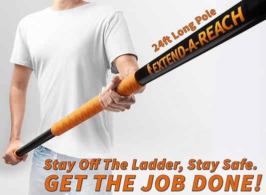 30 Foot High Reach Duster Kit with 5-24 ft Extension Pole // High Ceiling Duster Cleaning Kit with Telescopic Pole // Cobweb Duster // Feather Duster and Ceiling Fan Duster // The Ultimate Dusting Kit