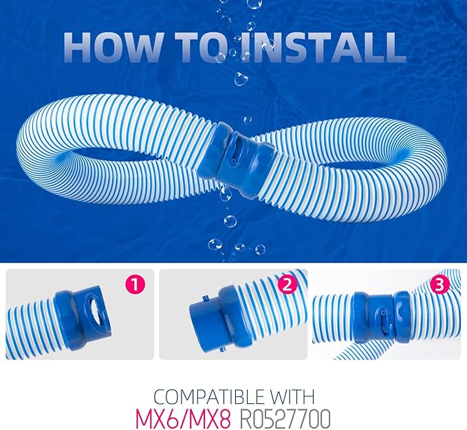 7Pack Pool Vacuum Hose for Zodiac MX6 MX8 39Inch Twist Lock Pool Cleaner Hose Replacement Parts Kit