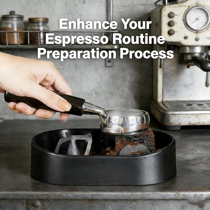 Premium Espresso Clean Holder，Coffee Portafilter Cleaning Kit，Automatic Knock Box Cleaner for 51/53/58mm, Easy Cleaning of Your Coffee Puck (1Pcs)，Electric Automatic Knock Box Cleaner (THREE)