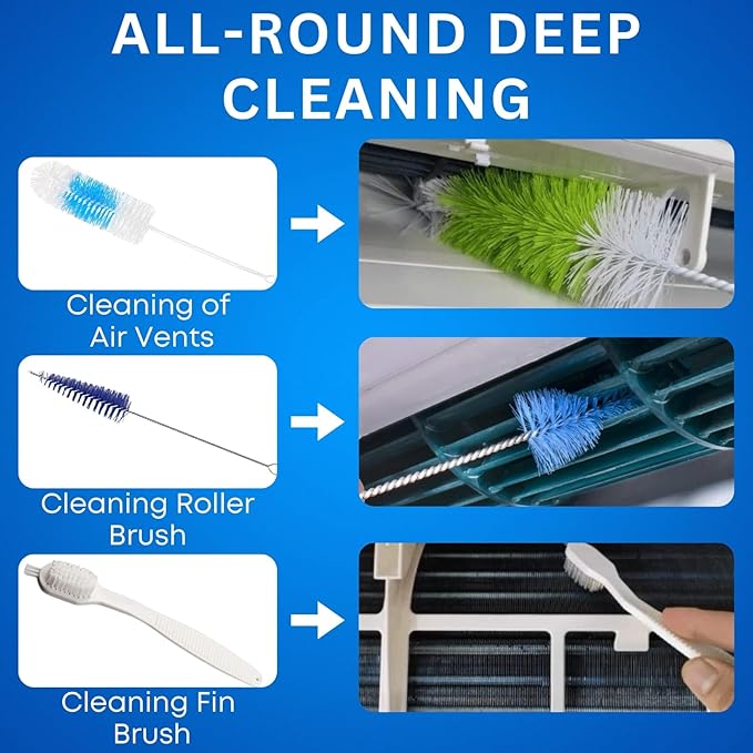 Oiktylr 13Pcs Mini Split Cleaning Kit Bag with 2L High Pressure Sprayer, Air Conditioner Cleaning Kit with Waterproof PVC AC Cleaning Cover Bib with 10pcs HVAC Cleaning Tools, Small