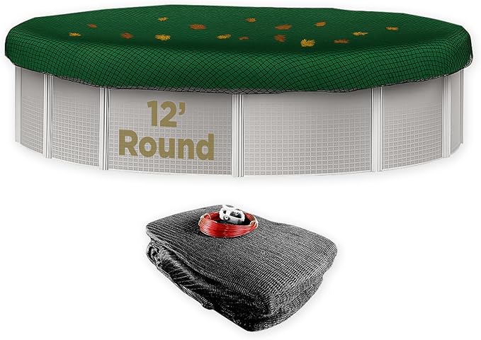 Buffalo Blizzard 12 ft Round Pool Leaf Net | Mesh Pool Net Cover | Leaf Net for Above Ground Pool | Easily Remove Leaves and Debris from Your Winter Cover | 3 Ft of Overlap | Winch & Cable Included