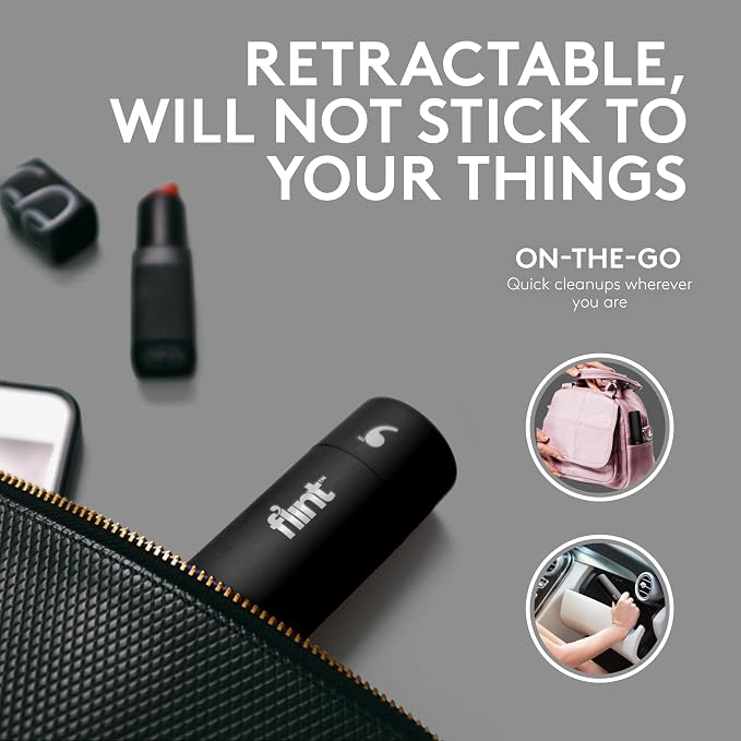 Flint Classic Black Retractable Mini Lint Roller with 90 Extra Sticky Sheets, Small and Portable Lint Roller, Ideal Pet Hair Remover, Travel Lint Rollers for pet Hair Extra Sticky - Image 7