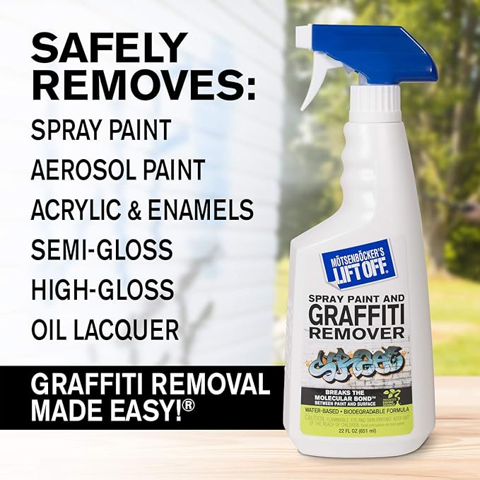 Motsenbocker's Lift Off 41101-2PK Spray Paint and Graffiti Remover – Removes Spray Paint, Acrylic, and Enamel – Safe for Wood, Metal, Concrete, Plastic – Water-Based Formula – 22 Fl Oz (Pack of 2)