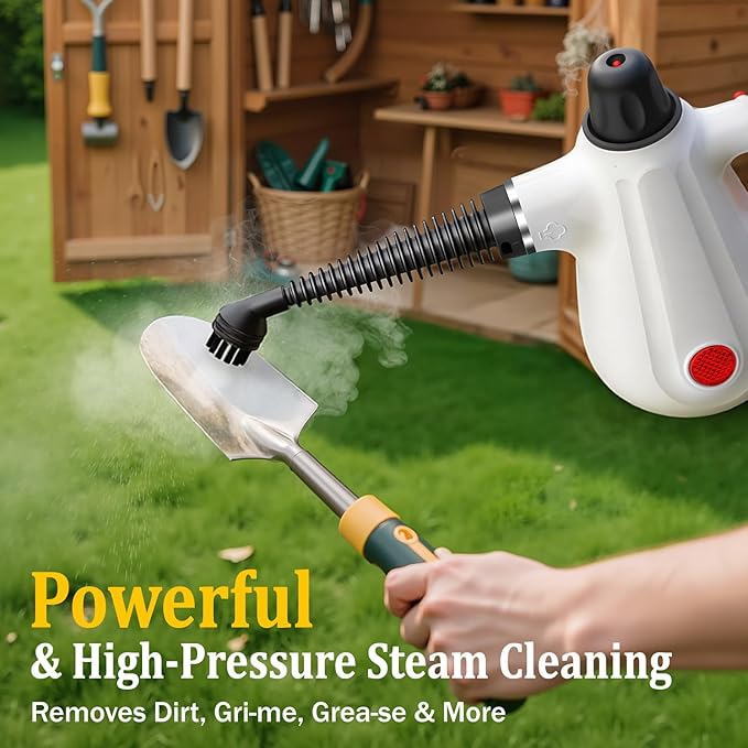 Steam Cleaner, Pressurized Multi-Surface Natural Handheld Steam Cleaner for Home with Lock Button&16 PCS Tools, Portable Steamer for Deep Cleaning Car, Bathrooms, Kitchens, Grout, Tile, and Windows
