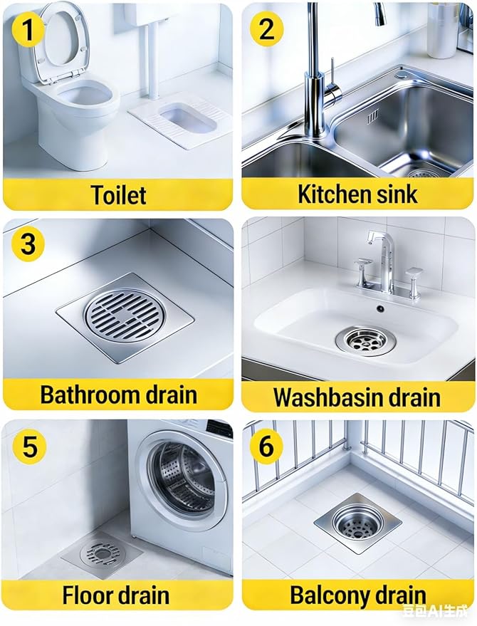 Manual Drain Unclogger with Adaptive Inflatable Plug, Fits NPS1.5~4.5" Pipes for Toilet/Sink/Bathtub, No Extra Accessories, Hand Pump Pressure & Washable, Lightweight Toilet Plunger & Drain Auger Tool