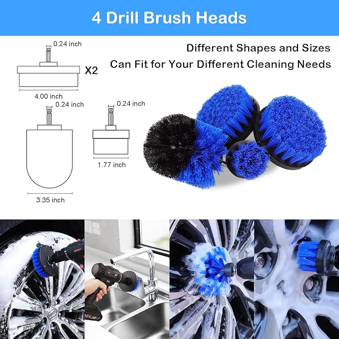 26Pcs Car Detailing Brush Set, Car Wash Kit, Car Cleaning Kit for Interior, Exterior & Wheels, Car Cleaning Kit, Car Cleaning Brush Kit Supplies for Car, Truck, SUV（ Drill not Included
