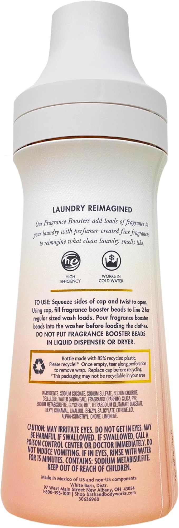 Bath & Body Works Amber Blush Fabric Care Detergent and Fragrance Booster Duo Set with a Natural Oats Bar Soap