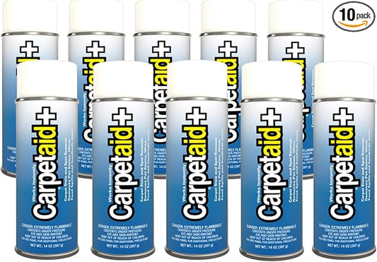Carpet Aid Spot & Stain Remover, Removes Oil, Grease, Ink, Coffee, Pet Urine & Lipstick from Carpets, Rugs & Upholstery 10 Pk