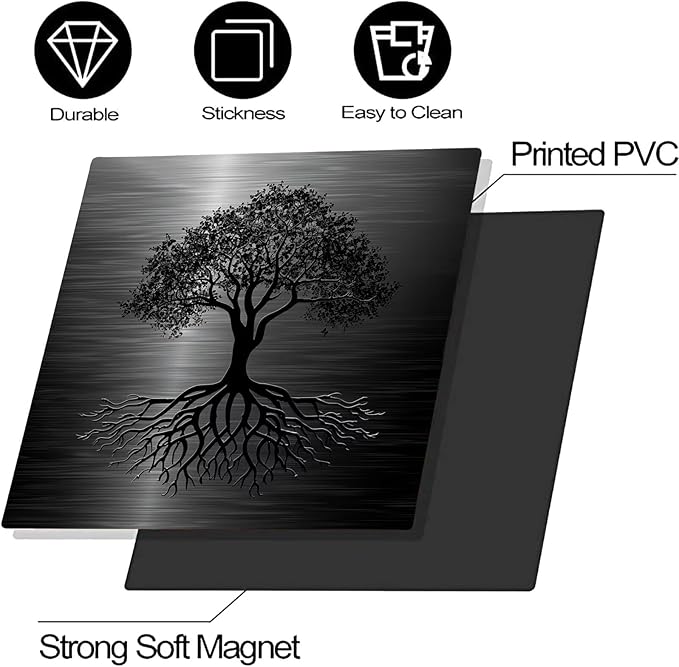 Dishwasher Magnet Cover Black Tree of Life Dishwasher Cover Magnetic Sticker Brushed Stainless Steel Effect Kitchen Appliances Fashion Door Cover Magnet Decor Decal 23" x 17" Magnetic